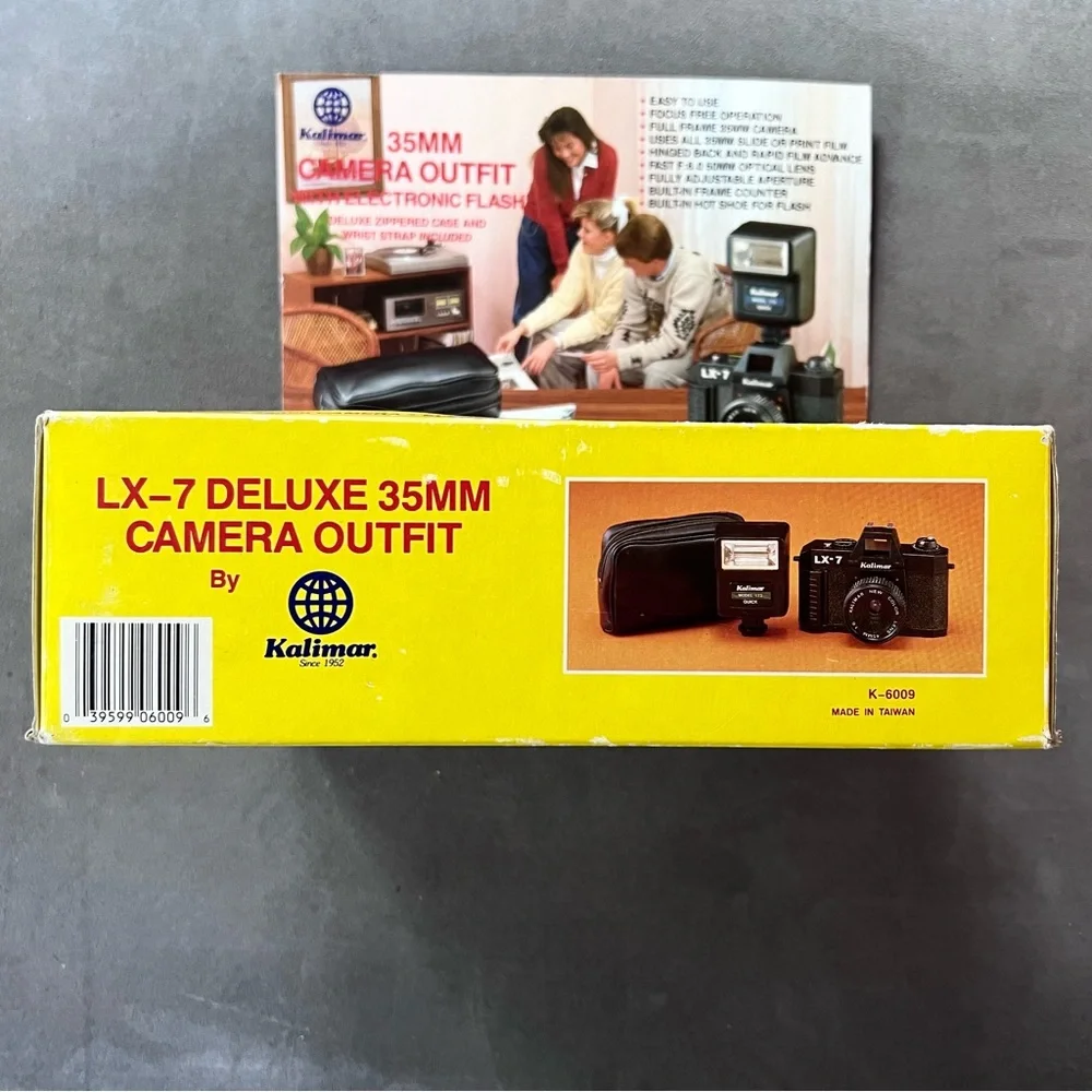 Vintage 1980's Kalimar LX-7 Deluxe 35mm Camera Outfit With Flash & Case K-6009
